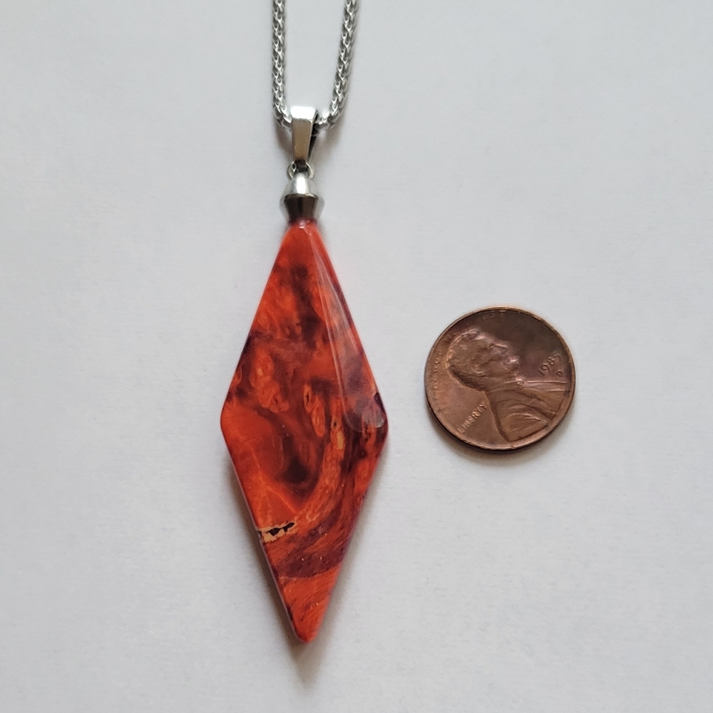 Wood pendant with chain